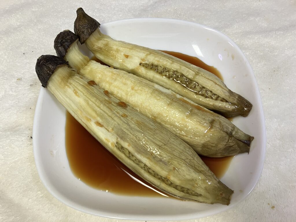 醤油のかかった茄子